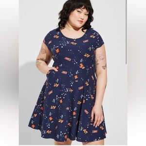 Willy Wonka A-Line Lattice Back Mini Dress